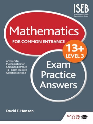 cover image of Mathematics Level 3 for Common Entrance at 13+ Exam Practice Answers